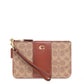 Coach Logo Plaque Monogrammed Small Wristlet Wallet