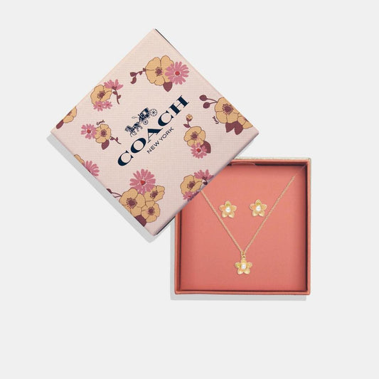 Coach Outlet Wildflower Earrings And Necklace Set