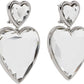 Silver Crystal Double Heart Earrings