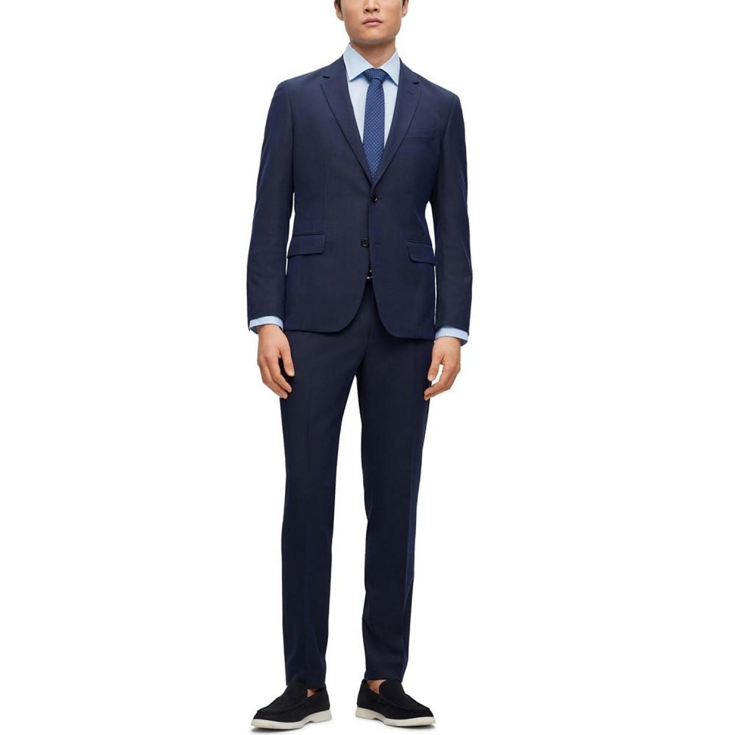 Men's Micro-Patterned Performance-Stretch Cloth Slim-Fit Suit, 2 Piece Set