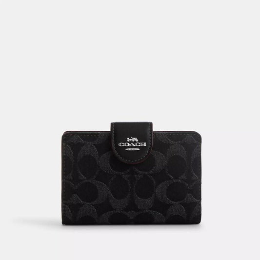 Coach Outlet Medium Corner Zip Wallet In Signature Denim