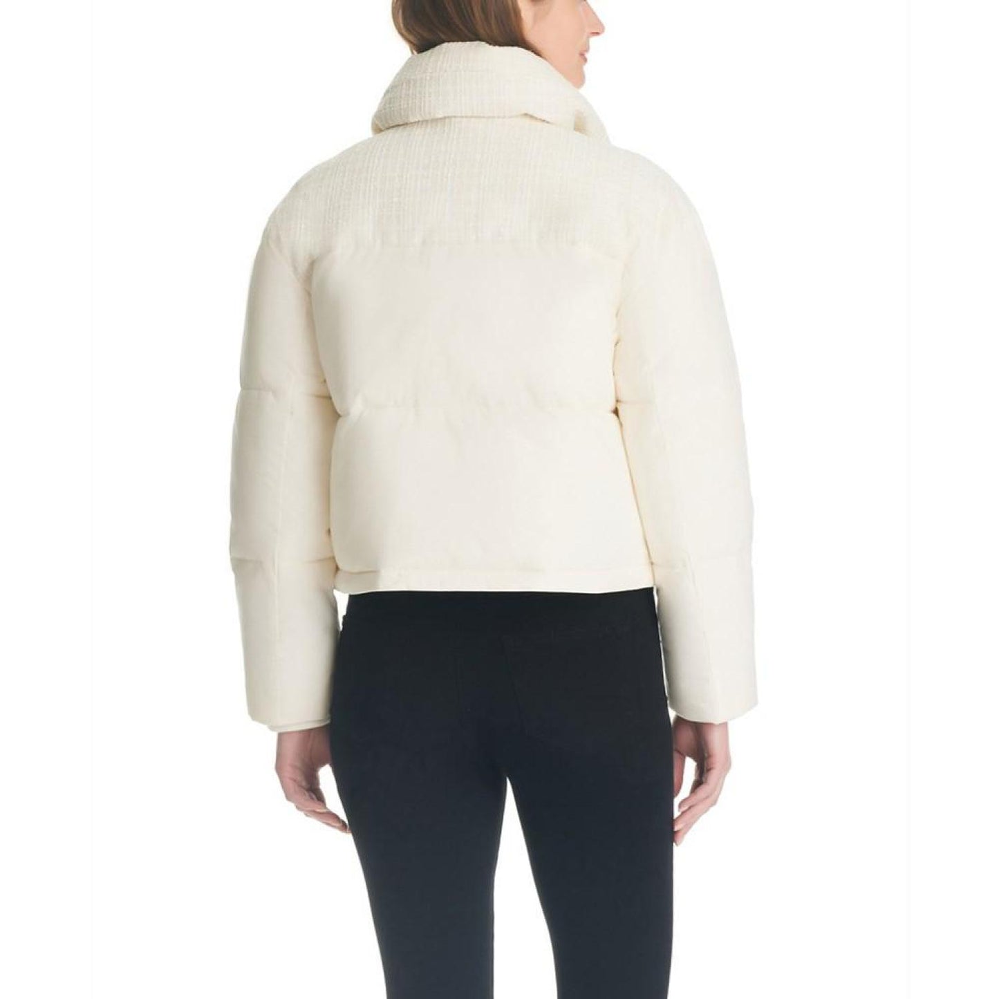 Women's Cropped Tweed Puffer Coat