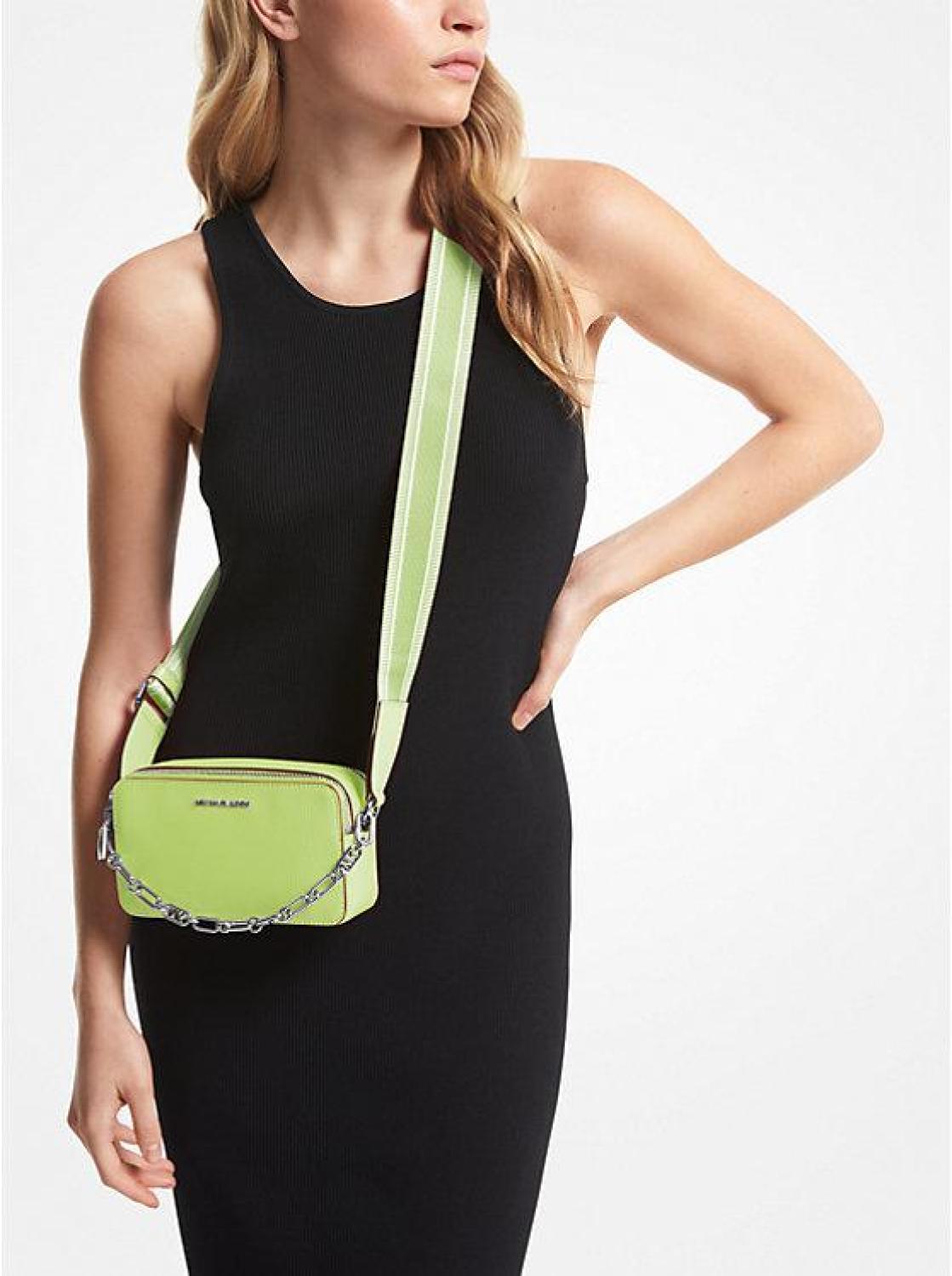 Jet Set Small Pebbled Leather Double-Zip Camera Bag