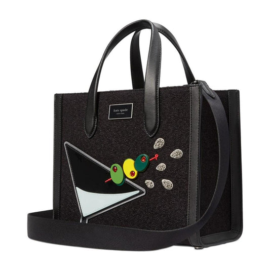 Manhattan Martini Embellished Fabric Small Tote