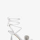 Lucia Embellished Metallic Leather Sandal