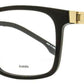 Hugo Boss Men's Rectangular Eyeglasses B1343F 2M2 Black/Matte Gold 54mm