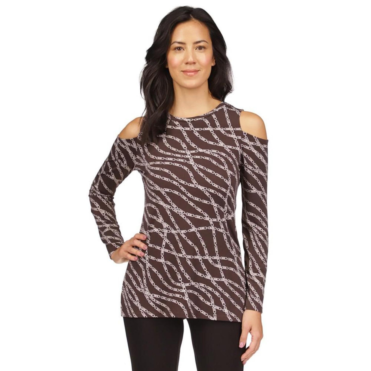 Women's Cold-Shoulder Logo Top