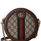 Gucci Ophidia Mini Round GG Supreme Canvas & Leather Crossbody