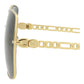 Square-Frame Metal Sunglasses