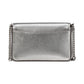 Morgan Bow Embellished Metallic Leather Flap Chain Wallet