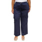 Plus Size Satin Cargo Pants