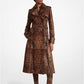 Leopard Print Calf Hair Trench Coat
