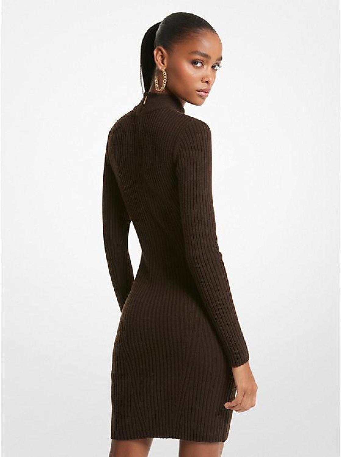 Ribbed Merino Wool Blend Dress