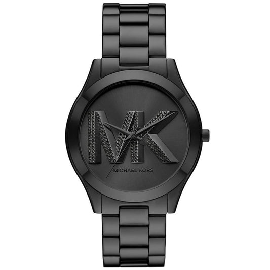 Women's Slim Runway Three-Hand Black Stainless Steel Watch 42mm