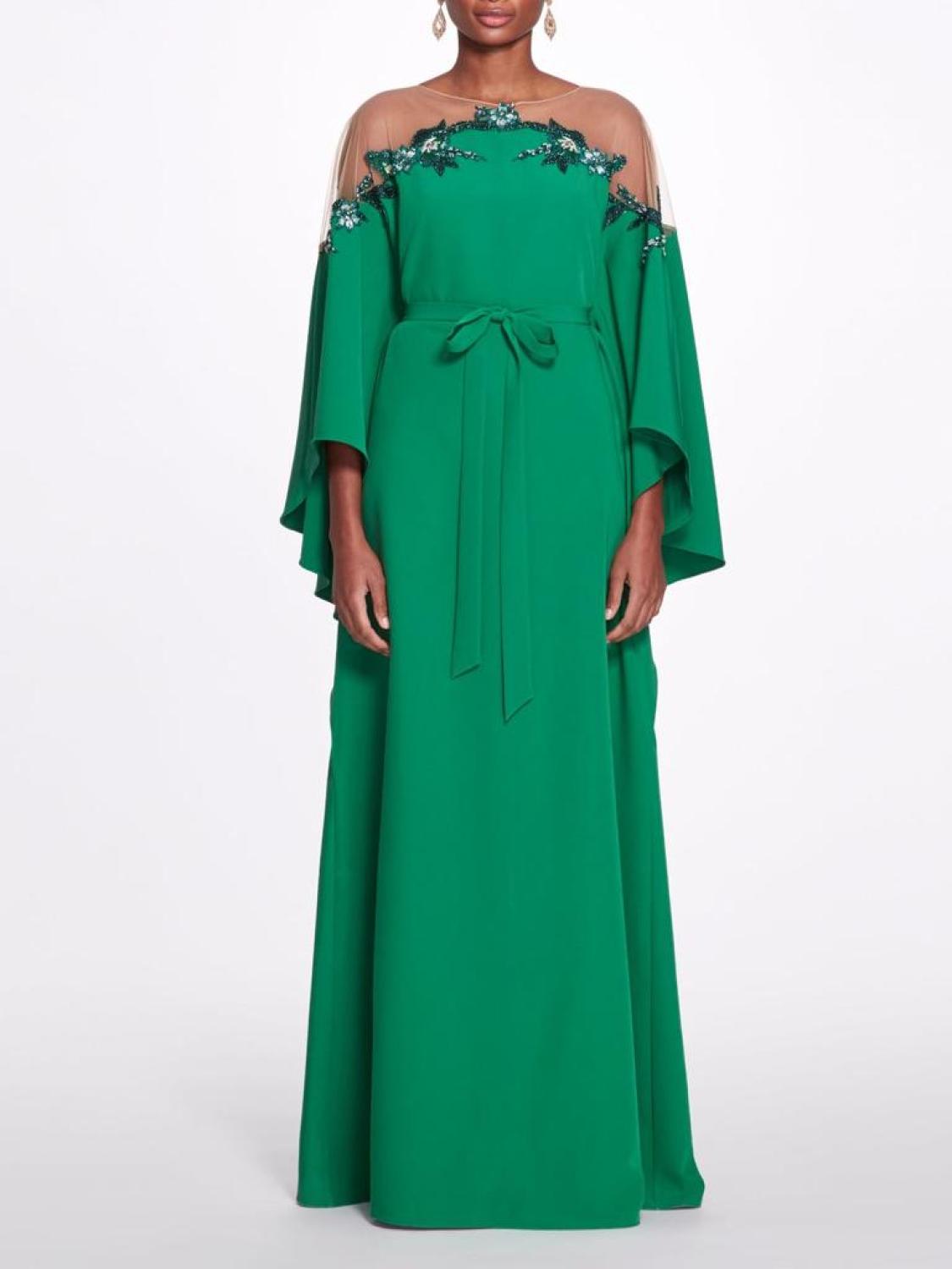 Jewel Neck Kaftan Gown