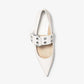 Maude Calf Leather Pointed-Toe Mary Jane Flat