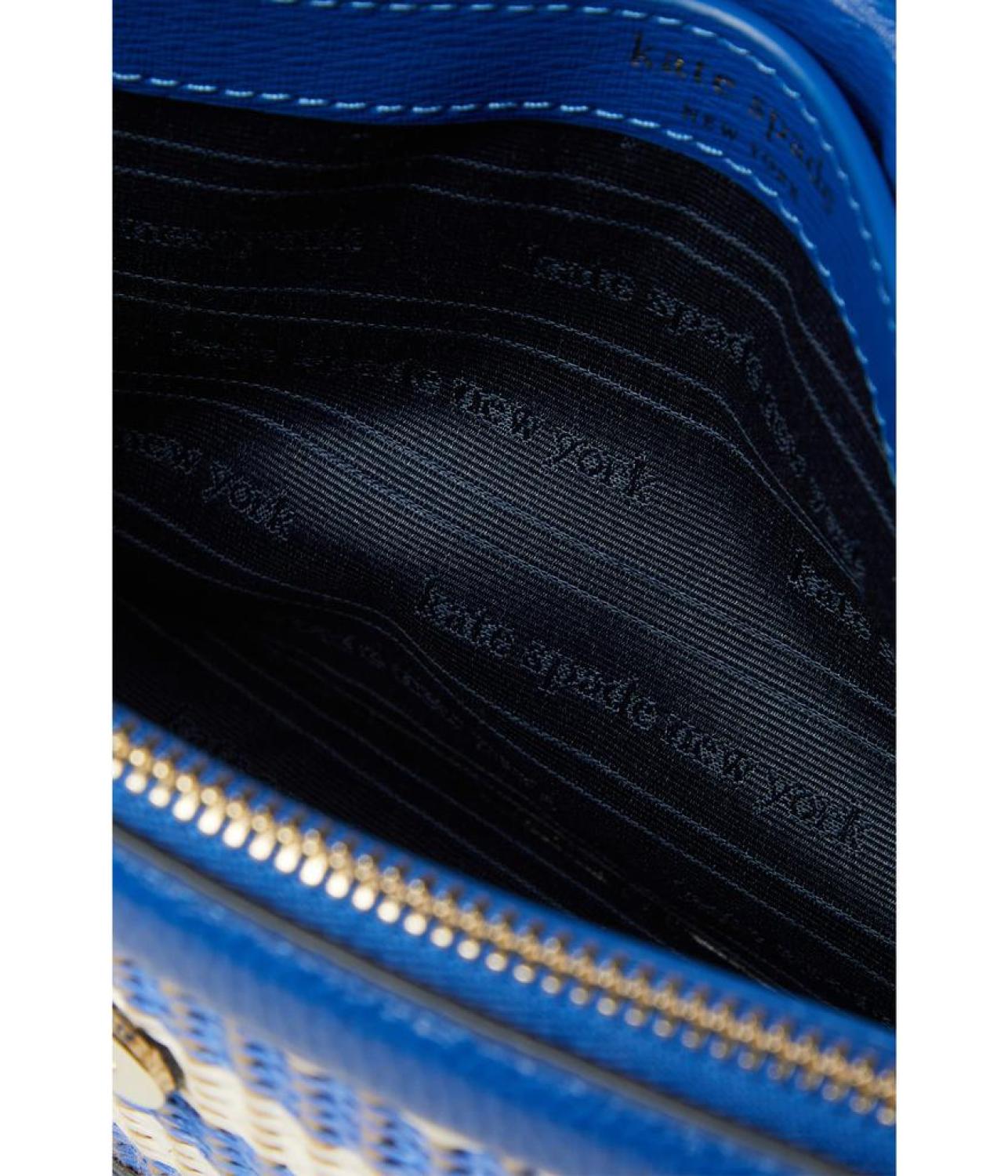 Knott Striped Woven Fabric Flap Crossbody