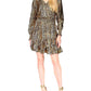 Petites Julia Womens Foiled Short Fit & Flare Dress