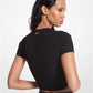 Ribbed Stretch Viscose Cropped T-Shirt