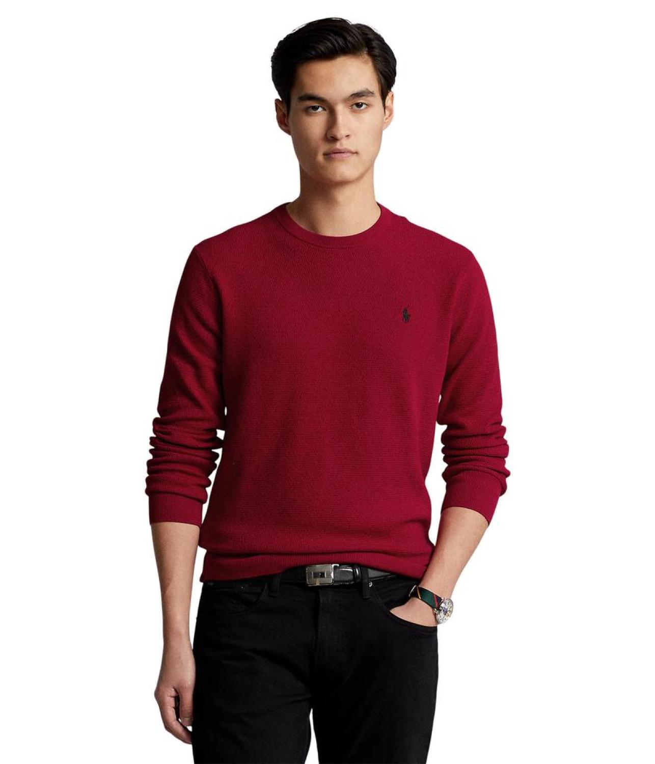 Textured-Knit Cotton Sweater