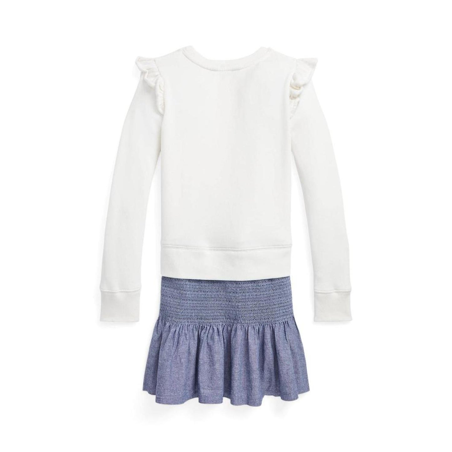 Chambray & Fleece Sweatshirt Dress (Big Kids)