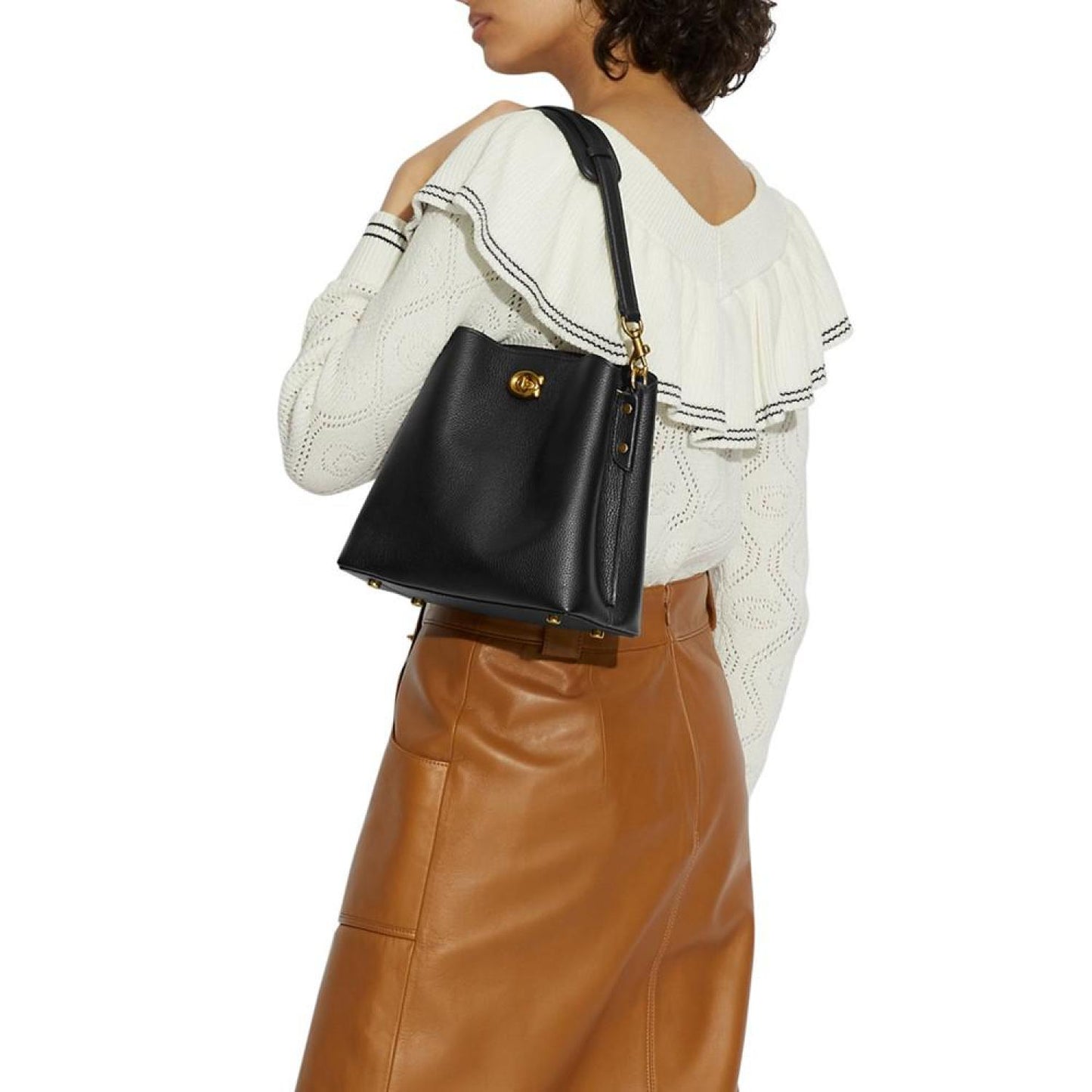 Willow Leather Bucket Bag