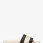 Brandy Metallic Striped Logo Slide Sandal