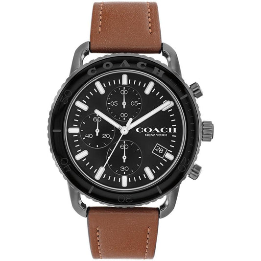 Men's Cruiser Saddle Leather Strap Watch, 44mm