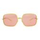 Square-Frame Metal Sunglasses