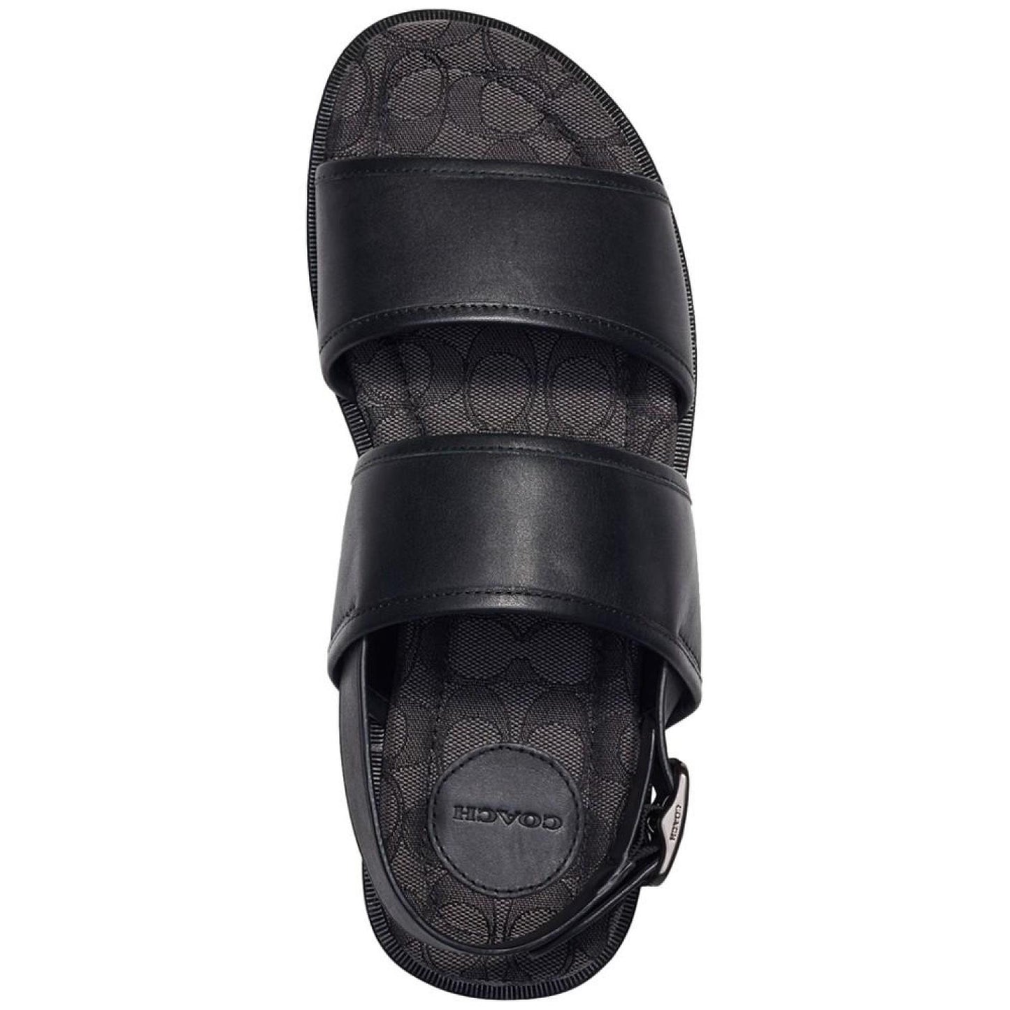 Men's Leather Two-Strap Sandal with Signature Jacquard Footbed