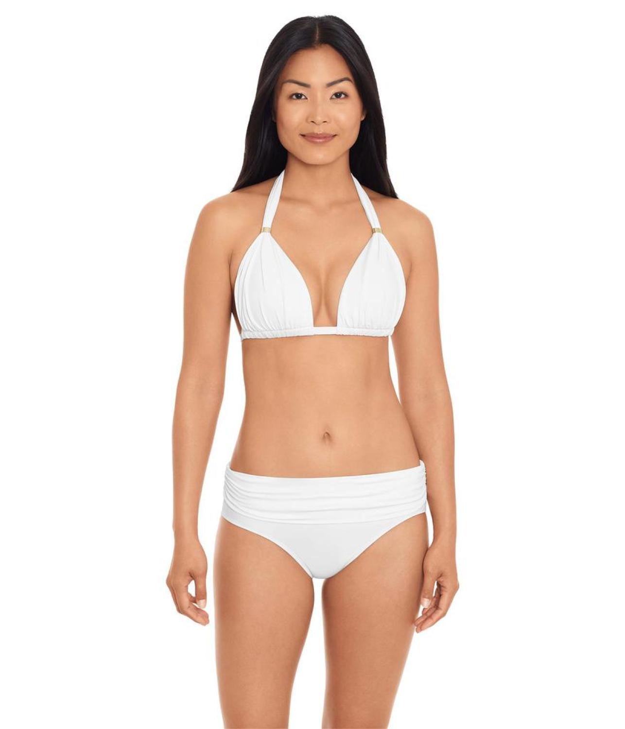 Beach Club Solids Molded Cup Halter Top