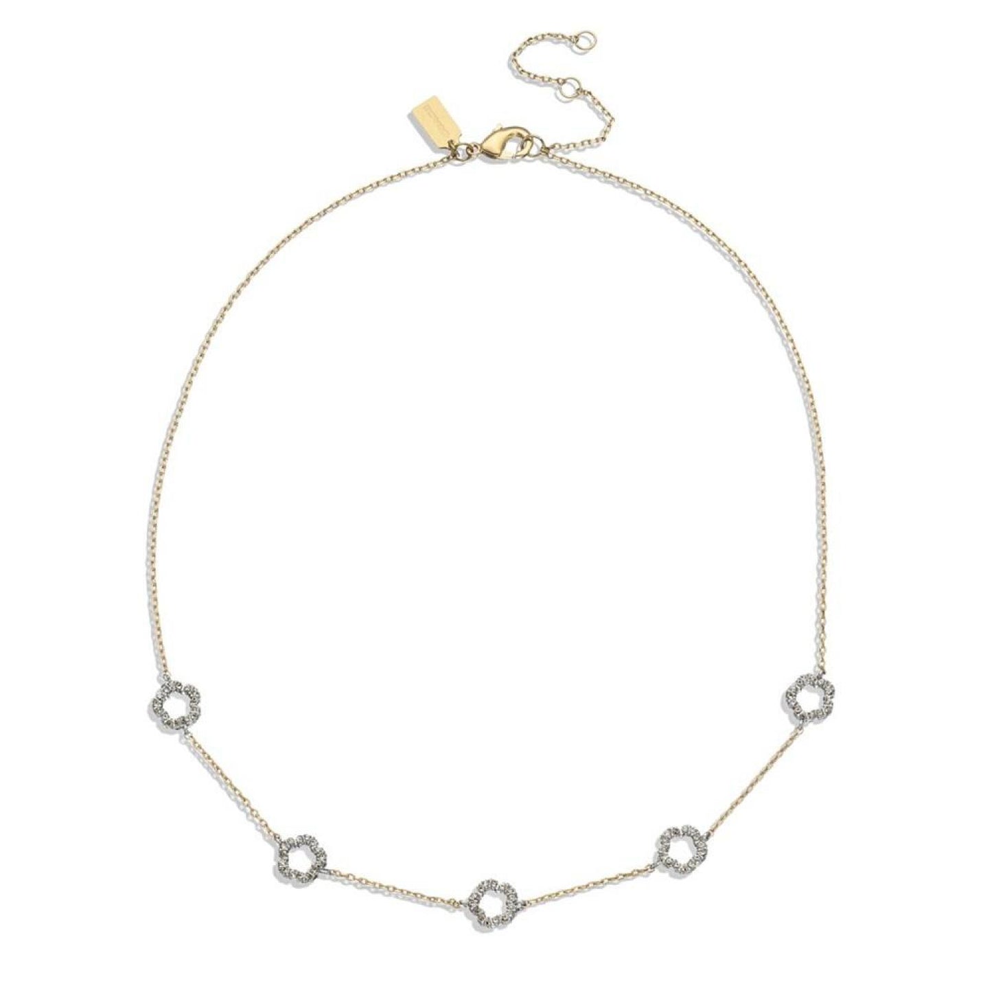 Faux Stone Signature Pave Tea Rose Necklace