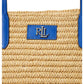 Brie Leather-Trim Straw Medium Tote Bag