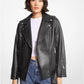 Belted Leather Biker Jacket