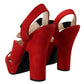 Prada Suede Leather Sandals Ankle Strap Heels Women's Shoes