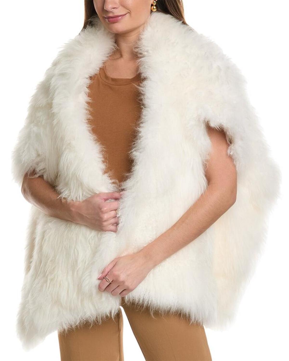 Michael Kors Collection Shearling Wrap Vest
