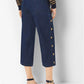 Button Denim Cargo Culottes