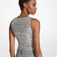 Sequined Stretch Tulle Scoop-Neck Bodysuit