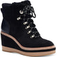Willow Womens Leather Round Toe Wedge Boots
