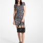 Zebra Print Stretch Matte Jersey Off-The-Shoulder Dress