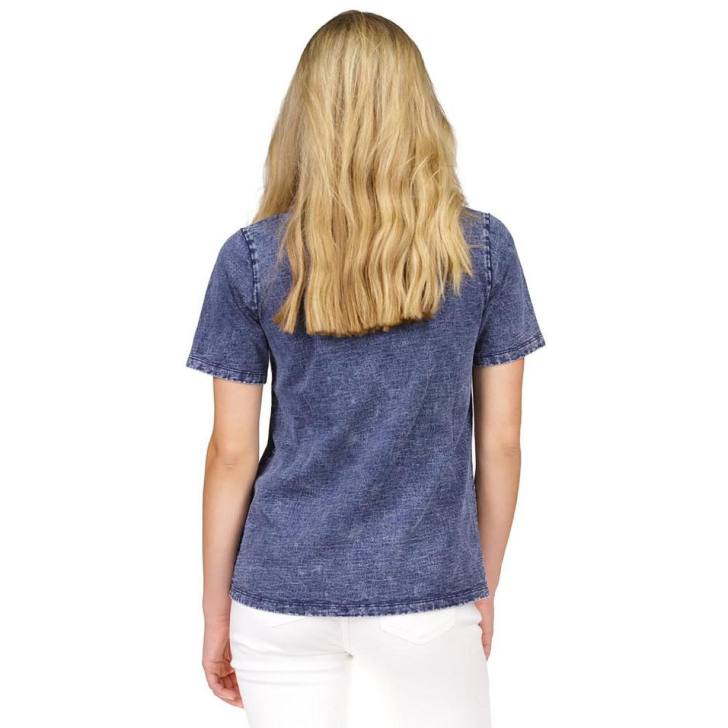 Women's Acid Wash Chain-Neck T-Shirt