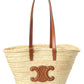 CELINE Triomphe Palm Leaves & Leather Tote