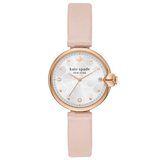 Kate Spade Women's Chelsea Park Three-Hand Date Pink Leather Strap Watch 32mm