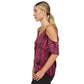 Women's Snakeskin-Print Cold-Shoulder Chain Top