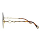 Chloe Square-Frame Metal Sunglasses