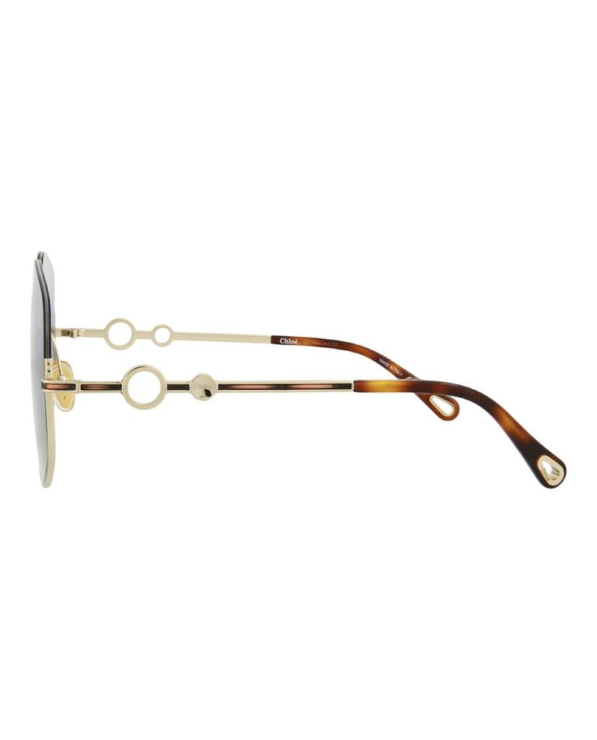 Chloe Square-Frame Metal Sunglasses