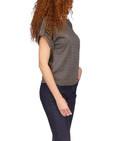 Stripe Snap Epaulette T-Shirt