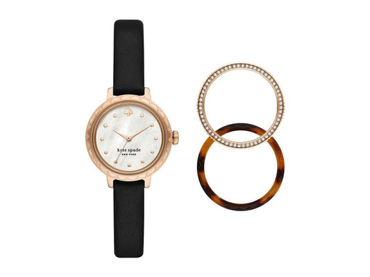 Morningside Three Hand Genuine Leather Watch - KSW1717SET