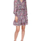 Julia Womens Floral Faux-Wrap Mini Dress
