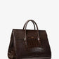 Campbell Crocodile Embossed Leather Weekender Bag